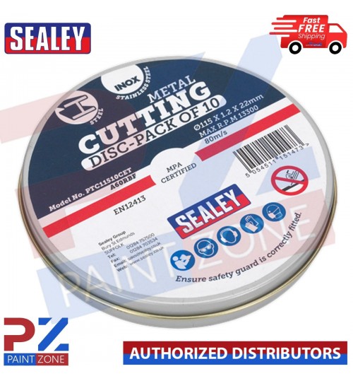 Sealey PTC11510CET Cutting Disc Ø115 X 1.2mm , 22mm Bore - Pack Of 10 PZ