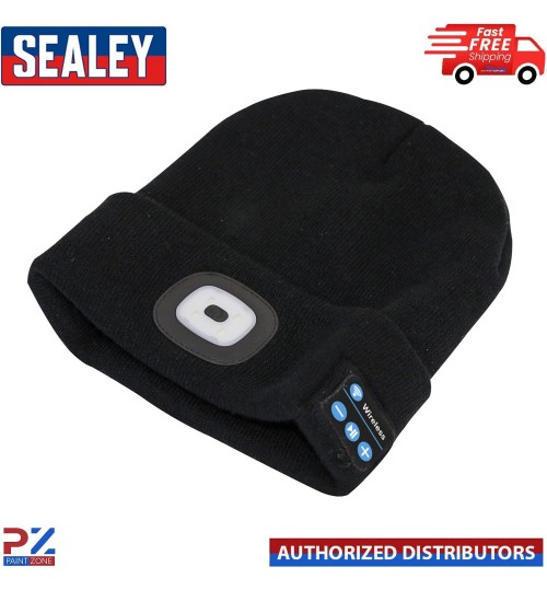Sealey LED185 Unisex Beanie Hat With Head Light Torch Rechargeable Via USB PZ