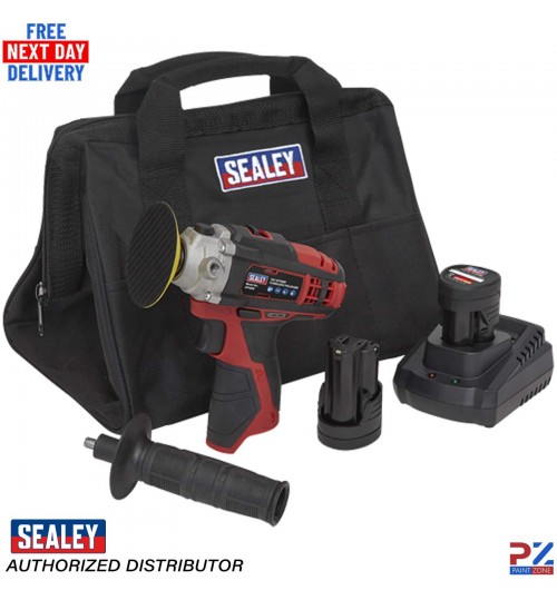Sealey CP1205KIT 71mm Polisher Kit 12V 2Ah Cordless 2 batteries + charger & Bag
