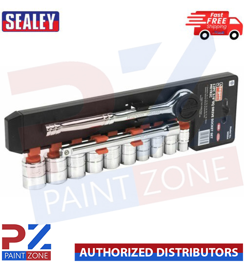 S0504 Sealey WallDrive® Socket Set 12 Pcs 3/8" Drive 6 Point Metric