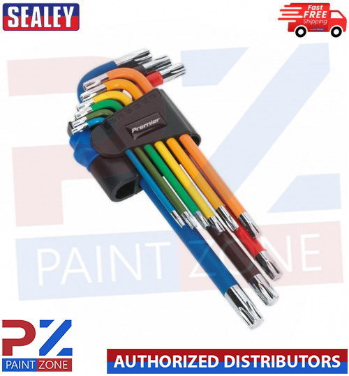 Sealey AK7193 Premier Long TRX Star TORX Key Set 9PC Colour Coded