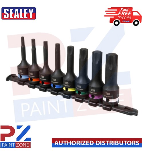Sealey AK56002 8pc 1/2"Sq Drive TRX-Star* Impact Socket Bit Set