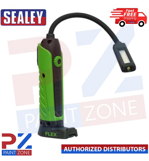 Sealey LEDFLEXG Flexi Rechargeable Green Inspection Lamp Li-ion 1 COB + 1 LED