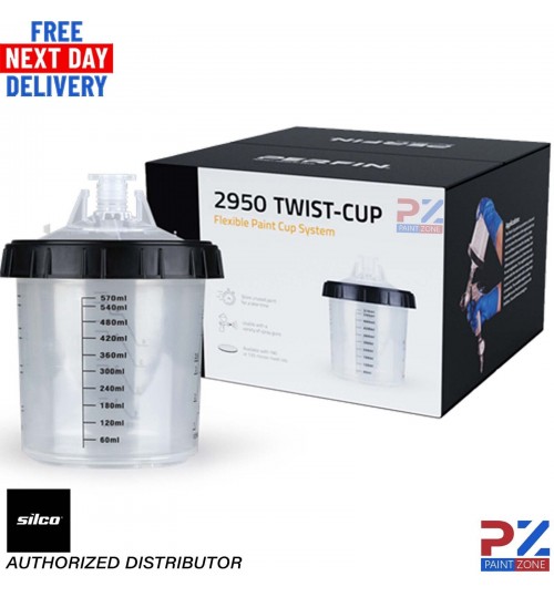 Silco 2950 Paint Cup System - Disposable Lids & Liners for Spray Gun, 650ml Kit