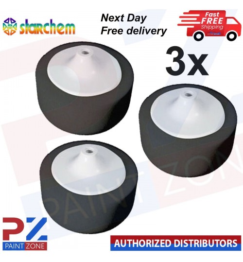 3X STARCHEM - BLACK - 6" COMPOUND HEAD PAD MOP - THREAD POLISHING CAR BODYSHOP