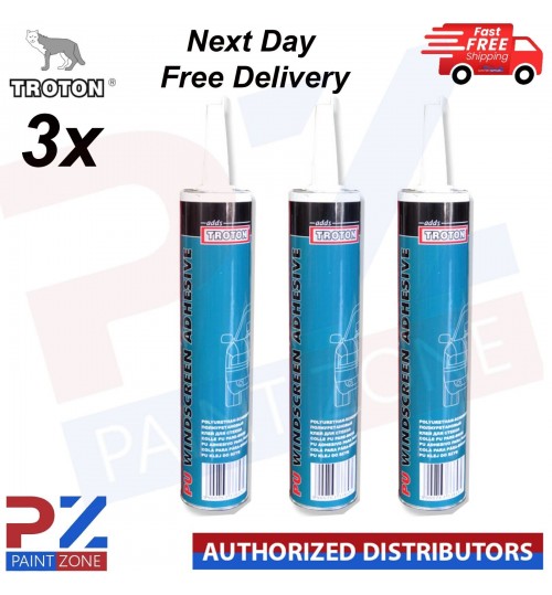 3x adds Troton PU Adhesives Sealant Wind screen Car Adhesive 310ml black