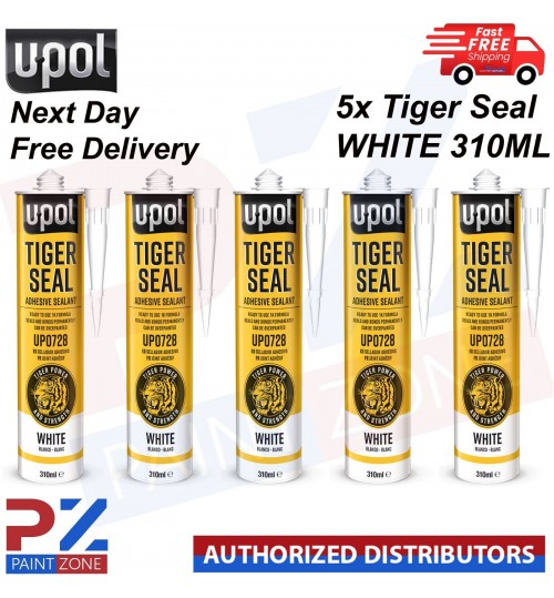 5 X UPOL TIGER SEAL PU ADHESIVE POLYURETHANE SEALANT SEALER U-POL 310ML - WHITE