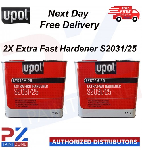 2 x UPOL SYSTEM 20 S2031 EXTRA FAST 2K UNIVERSAL HARDENER 2.5L - FAST DELIVERY