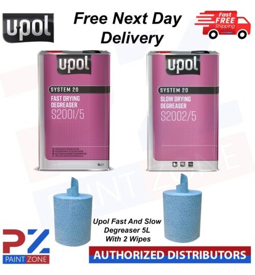 UPOL SYSTEM 20 SLOW AND FAST DEGREASER 5 LITRE - WITH 2 STARCHEM SOLVENT WIPE