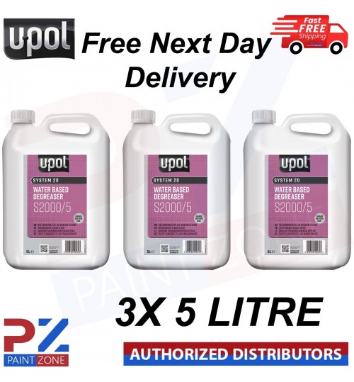 3X U-POL SYSTEM 20 S2000/5 WATERBASED PANELWIPE DEGREASER 5L Panel wipe Upol
