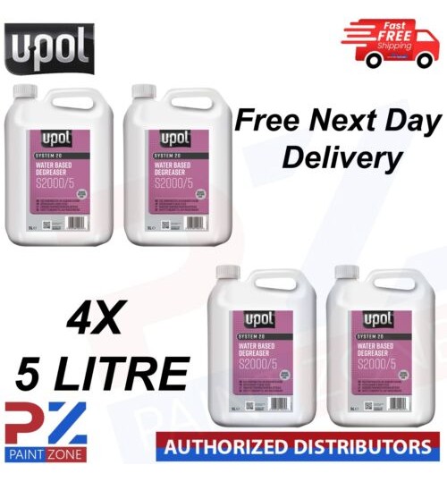 4X U-POL SYSTEM 20 S2000/5 WATERBASED PANELWIPE DEGREASER 5L Panel wipe Upol