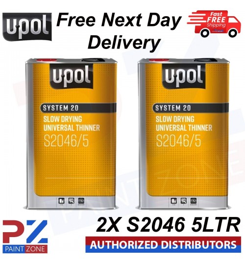 2X UPOL SYSTEM 20 S2046/5 SLOW DRYING UNIVERSAL 2K THINNER 5LTR
