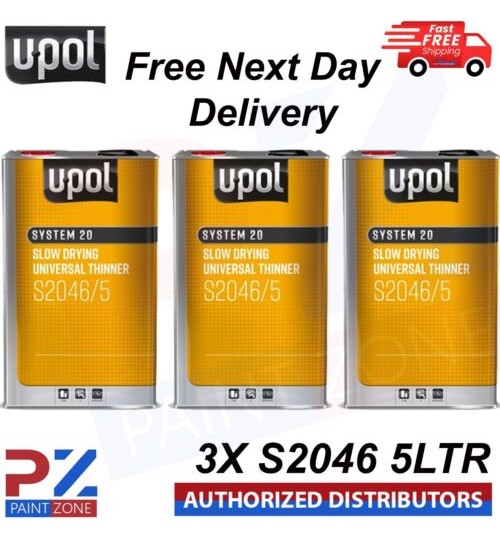 3X UPOL SYSTEM 20 S2046/5 SLOW DRYING UNIVERSAL 2K THINNER 5LTR