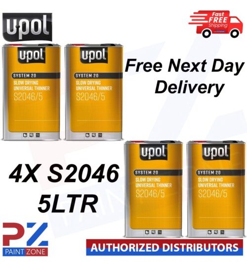 4X UPOL SYSTEM 20 S2046/5 SLOW DRYING UNIVERSAL 2K THINNER 5LTR