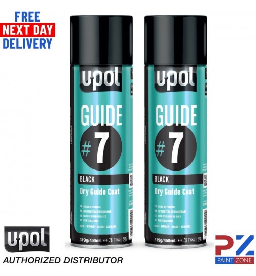 2x Upol Guide #7 Dry Guide Coat Dry Or Wet Filler Paint Defect Aerosol - 450ml