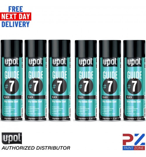 6x Upol Guide #7 Dry Guide Coat Dry Or Wet Filler Paint Defect Aerosol - 450ml