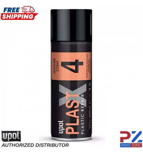 UPOL PLAST X 4 - FINE GRAIN FIN TEXTURED PAINT AEROSOL FOR TRIM - 400ML