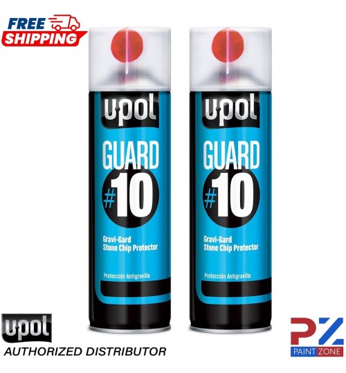 2 x U-POL GUARD #10 Gravi-Guard Stone Chip Protector 450ml Aerosol Black