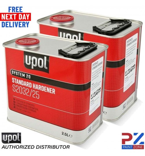 2 x U-POL SYSTEM 20 STANDARD HARDENER S2032/25 FOR PAINT PRIMER LACQUER 2.5 LTR