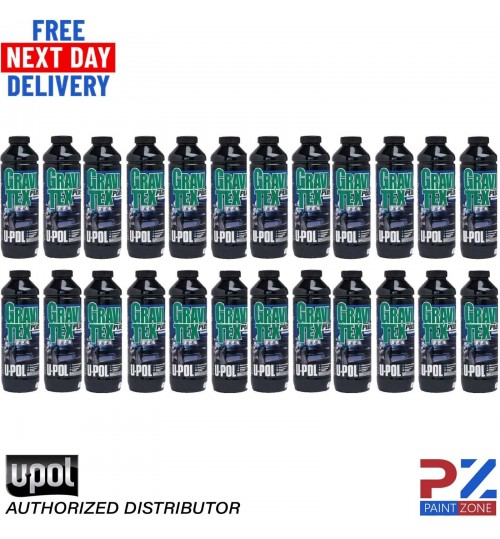 24 X U-POL GRAVITEX PLUS HS STONE CHIP COATING UPOL, PROTECTER 1L - BLACK