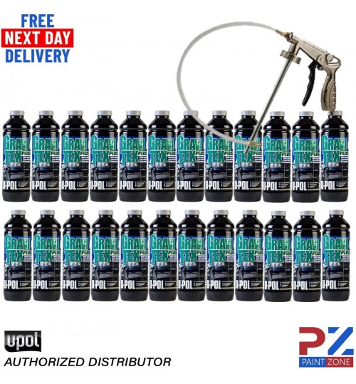 24X U-POL GRAVITEX PLUS HS STONE CHIP COATING UPOL, PROTECTER 1L WITH GUN -GREY