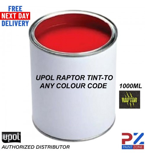 1000ML TINT COLOUR FOR UPOL RAPTOR BED LINER - ANY COLOUR CODE AVAILABLE RAL COD