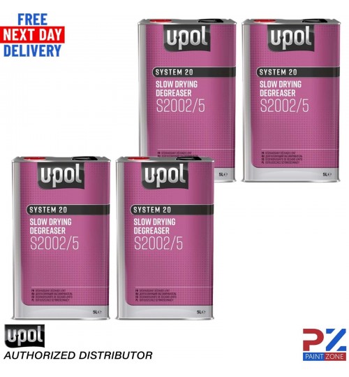 4X U-POL SYSTEM 20 S2002/5 SLOW PANELWIPE DEGREASER 5L Panel wipe Upol