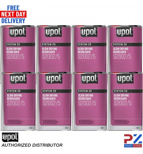 8X U-POL SYSTEM 20 S2002/5 SLOW PANELWIPE DEGREASER 5L Panel wipe Upol