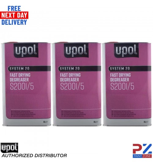 3X U-POL SYSTEM 20 S2001/5 FAST PANELWIPE DEGREASER 5L Panel wipe Upol
