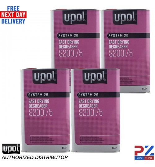 4X U-POL SYSTEM 20 S2001/5 FAST PANELWIPE DEGREASER 5L Panel wipe Upol