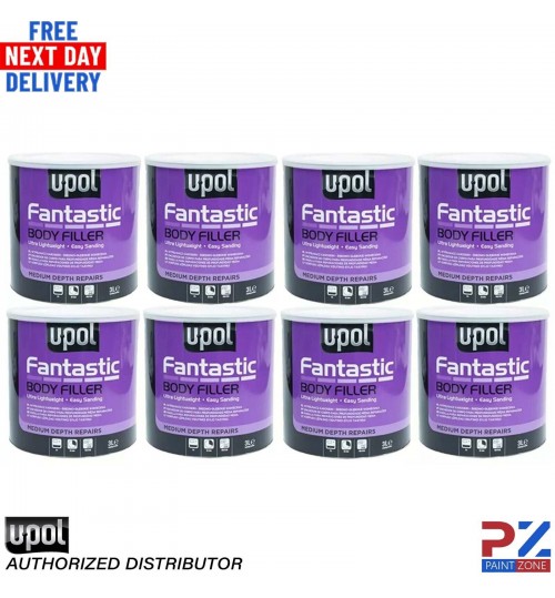 8X U-Pol Fantastic Polyester Car Body Filler 3L UPOL FANT/3 with BPO Hardener