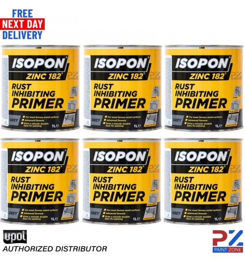 6X U-POL DAVIDS ISOPON ZINC 182 Rust Inhibiting Primer 1k 1L Z182/1 UPOL