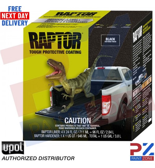 UPOL RAPTOR TRUCK BED LINER TOUGH COATING 3.8L KIT 4 BOTTLE KIT ** BLACK **