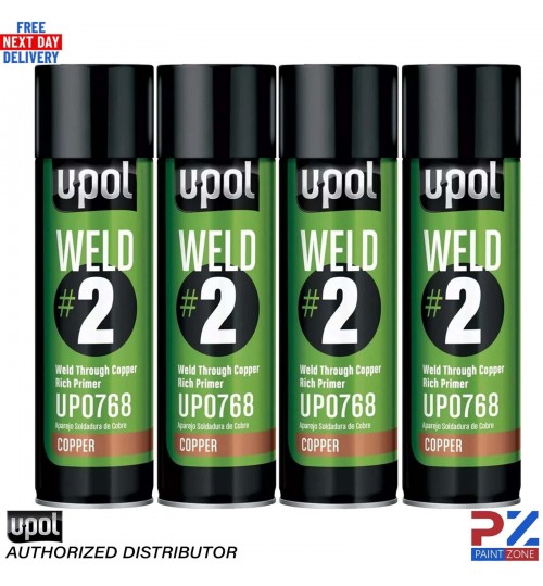 4X UPOL WELD # 2 WELD THROUGH PRIMER COPPER U-POL AEROSOL 450ML