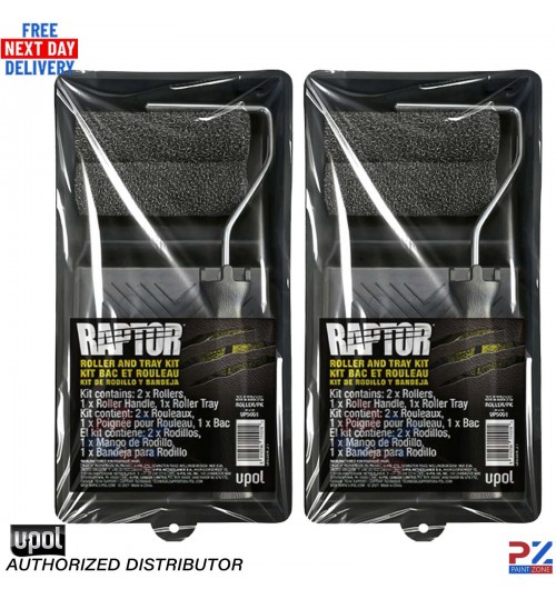 2X U-POL Raptor Roller & Tray Kit – Includes Handle + 2x 4" Rollers ROLLER/PK