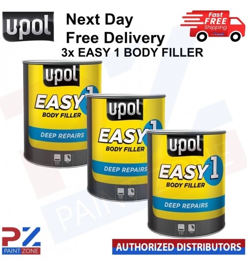 3X UPOL EASY 1 BODY FILLER 3L DEEP FILL CAR BODY FILLER BIG SMOOTH EASY