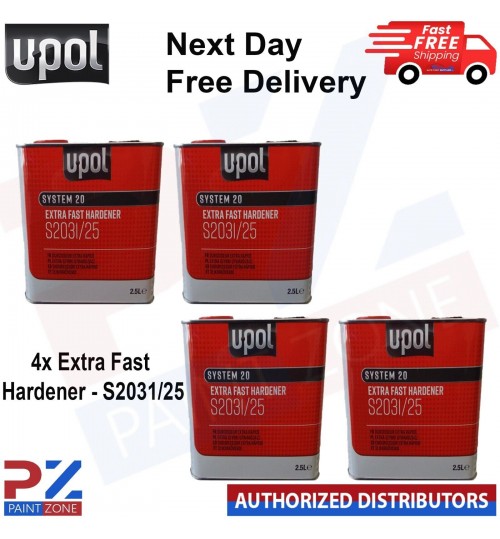 4 x UPOL SYSTEM 20 S2031 EXTRA FAST 2K UNIVERSAL HARDENER 2.5L - FAST DELIVERY