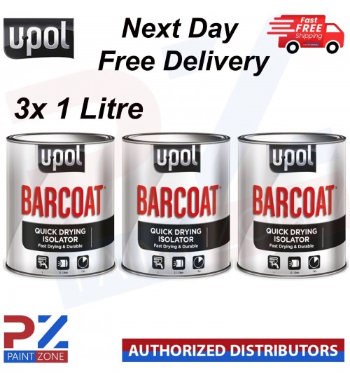 3X UPol Barcoat Quick Drying Isolator (1 LITRE) - WITH NEXT DAY FREE DELIVERY