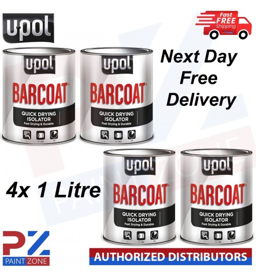 4X UPol Barcoat Quick Drying Isolator (1 LITRE) - WITH NEXT DAY FREE DELIVERY