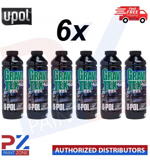 6X U-POL GRAVITEX PLUS HS STONE CHIP COATING UPOL, PROTECTER 1L - BLACK