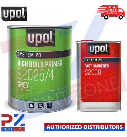 UPol System 20 2K High Build Paint Primer GREY S2025+S2030 Fast Hardener 5 L KIT