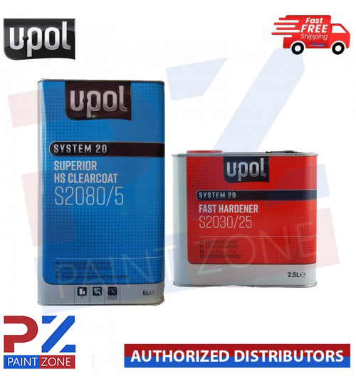 UPOL SUPERIOR HS CLEARCOAT S2080/5 5L -WITH 2.5L S2030/25 FAST HARDENER 7.5L KIT