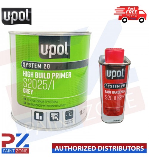 UPOL HIGH BULID PRIMER S2025/1 GREY WITH FAST HARDENER S2030/SM 1.25LITER KIT