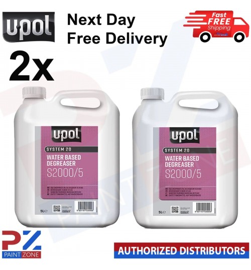 2X U-POL SYSTEM 20 S2000/5 WATERBASED PANELWIPE DEGREASER 5L Panel wipe Upol