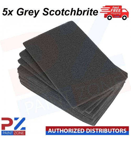 5x Scotchbrite Abrasive Scuff Finishing Preparation Scotch Pads Grey Fine P600
