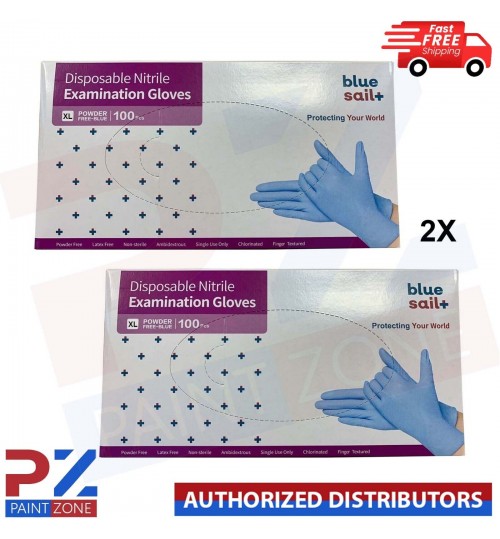 2x Blue Sail with Disposable Nitrile Examination Gloves [Extra Large] - 100pcs