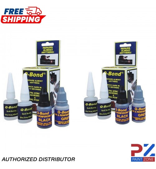 2 x Q-Bond Glue & Powder Repair Kit Super Strength Metal Glass Wood QB2