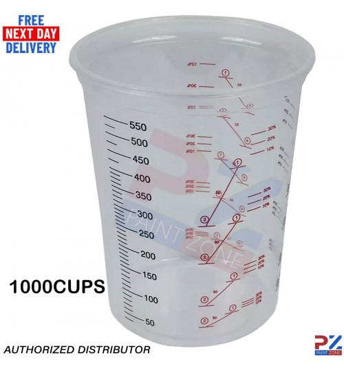1000 x Starchem Paint Mixing Cups 600ml Plastic Graduated With Ratios 600cc