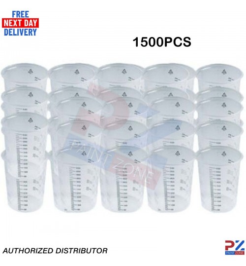 1500 x Starchem Paint Mixing Cups 600ml Plastic Graduated With Ratios 600cc