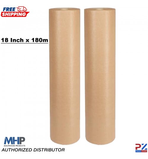 2x Professional Brown Masking Paper 18 Inch x 180m – 50gsm Automotive Grade